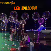 FIVE 18 INCH RE-USABLE LED BALLOONS WITH NINE FOOT LED LINE!